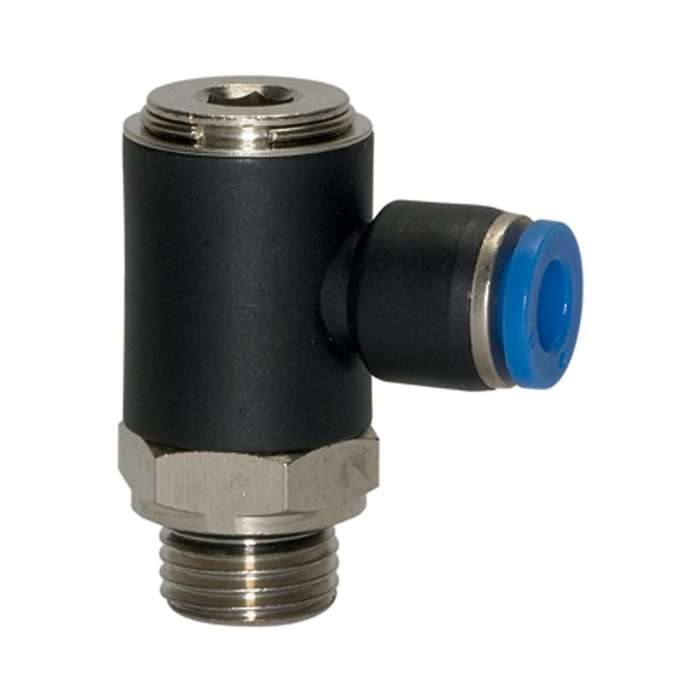 [109393] RIEGLER L-Steckverschraubung »Blaue Serie«, drehbar, G 1/8 a., L=24,5mm