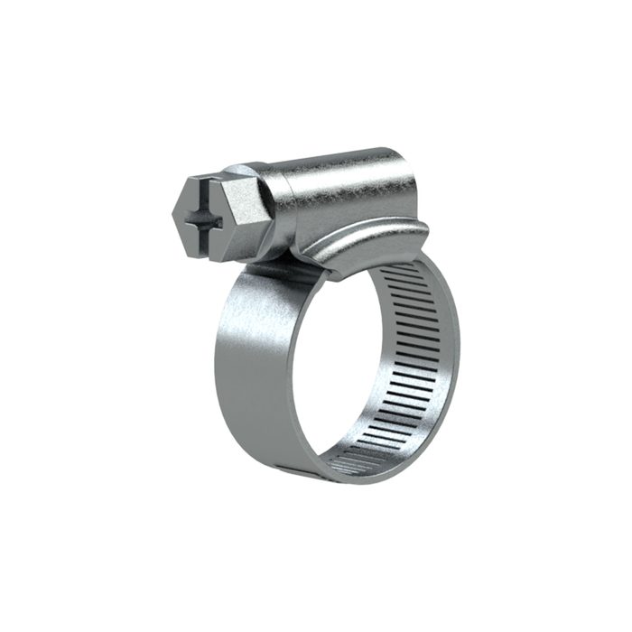 [115439] RIEGLER Worm thread - hose clamp »blow line«, Chrome steel, 10.0 - 16.0