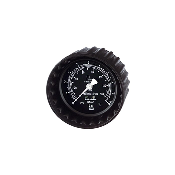 [114542] RIEGLER Pressure gauge, 0 - 25 bar/350 psi, 80 mm Ø, for plugging