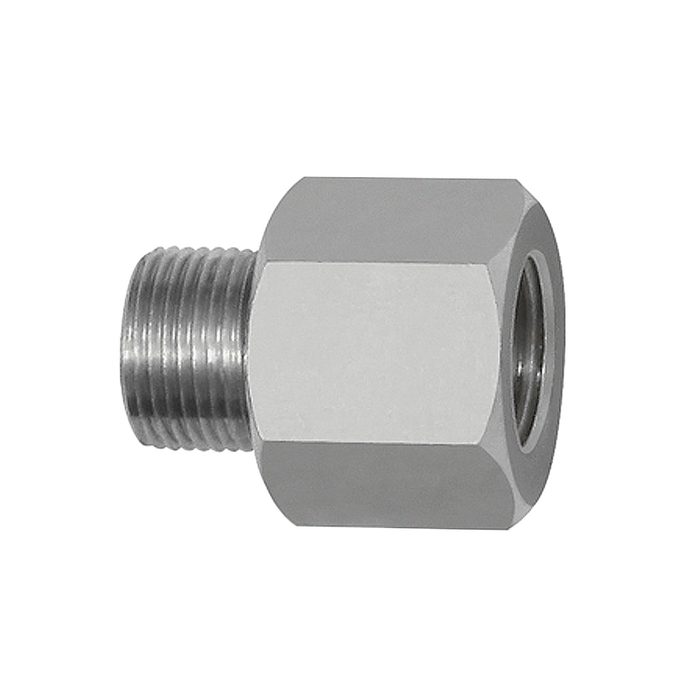 [114446] RIEGLER Gewindeadapter Aluminium, AG 1/2 - 27 UNS, IG M12x1,25, SW 17