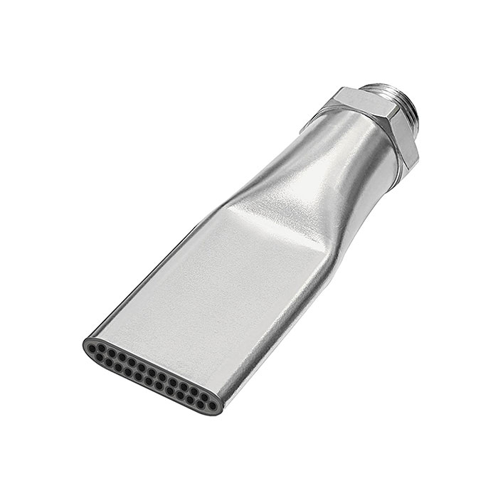 RIEGLER Lärmarme Flachdüse, G 3/8 AG, MS vernickelt, Düsenbreite 29mm, 15