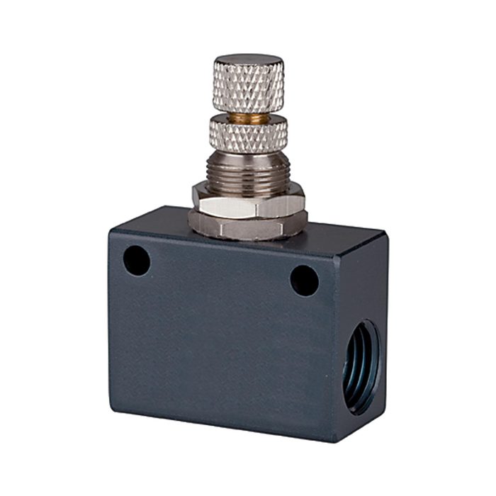 [115506] RIEGLER Throttle check valve »ASC«, in block shape, Aluminium, G 1/8