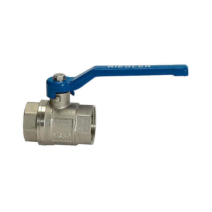 RIEGLER Kugelhahn »valve line«, Handhebel blau, MS vern., IG/IG, G 1/4