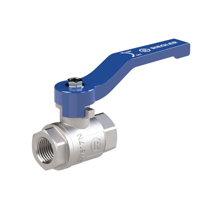 [115713] RIEGLER Ball valve »valve line«, Hand lever blue, IT/IT, G 1/2