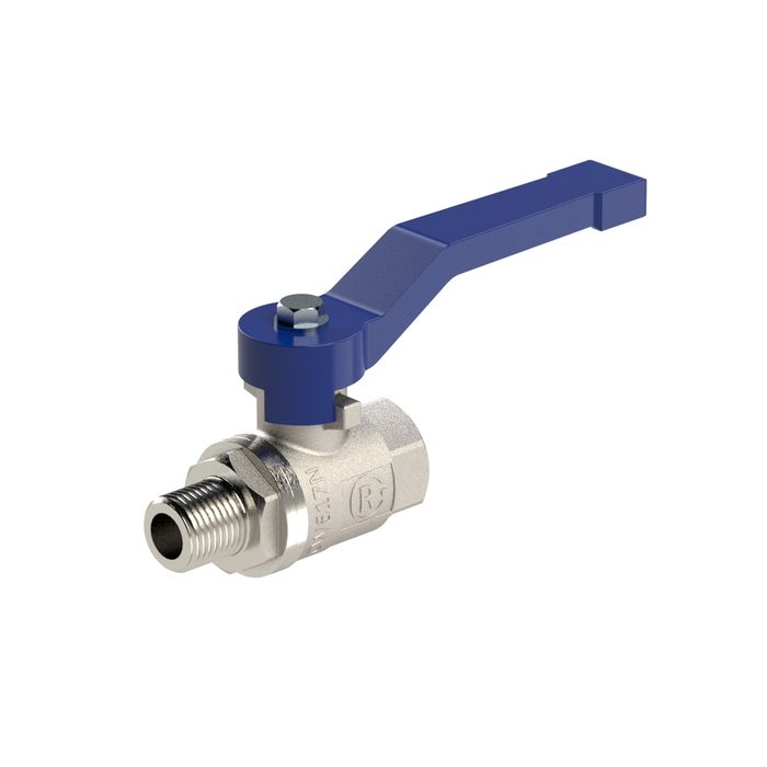 [115723] RIEGLER Ball valve »valve line«, Hand lever blue, IT/ET, G 1