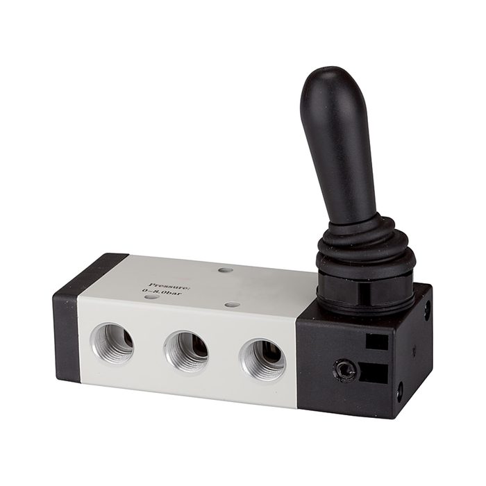 [115964] RIEGLER 5/2-way valve, Manual lever actuation, »4H«, engaging, G 1/8