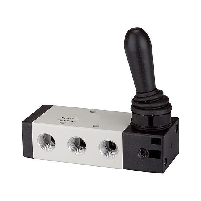 RIEGLER 5/2-way valve, Manual lever actuation, »4H«, engaging, G 3/8
