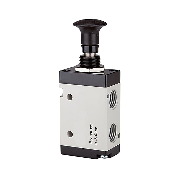 RIEGLER 3/2-way valve, Push button actuation, »3L« G 1/4