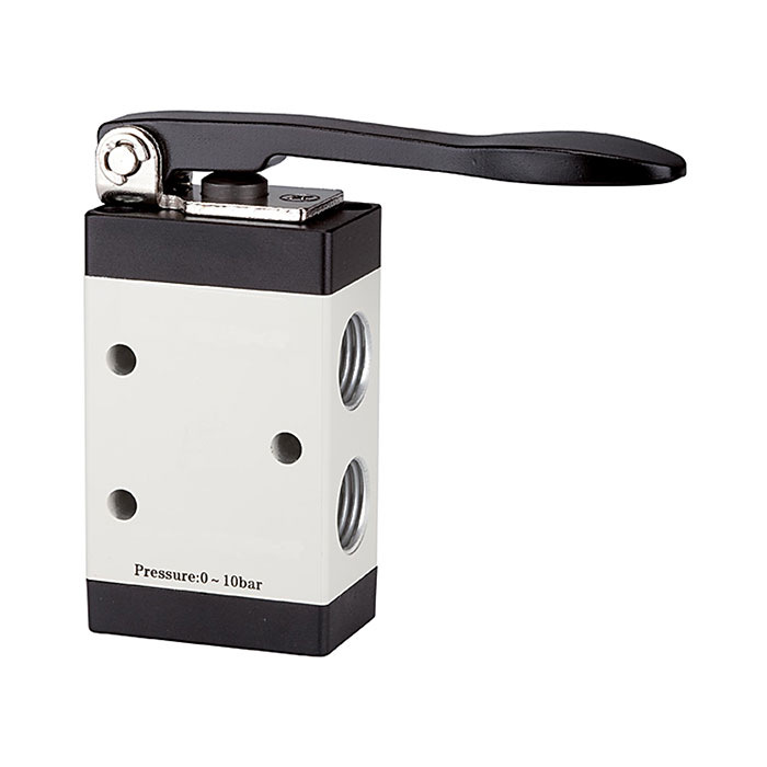 RIEGLER 3/2-way valve, Manually actuated, »M3«, Long lever, NC, G 1/8
