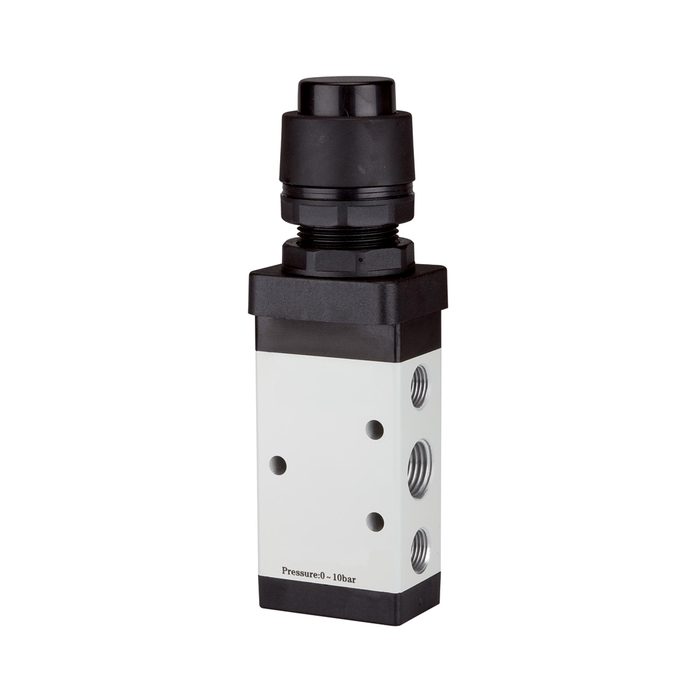 [116003] RIEGLER 5/2-way valve, manual »M5« Push button, monostable, G 1/4