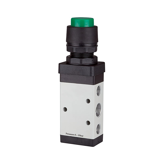 [116005] RIEGLER 5/2-way valve, manual »M5« Push button, monostable, G 1/4