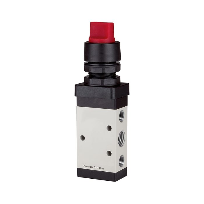 [116028] RIEGLER 5/2-way valve manual »M5« Rotating handle, monostable, G 1/4