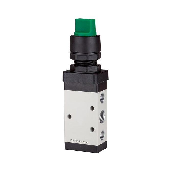 [116029] RIEGLER 5/2-way valve manual »M5« Rotating handle, monostable, G 1/4