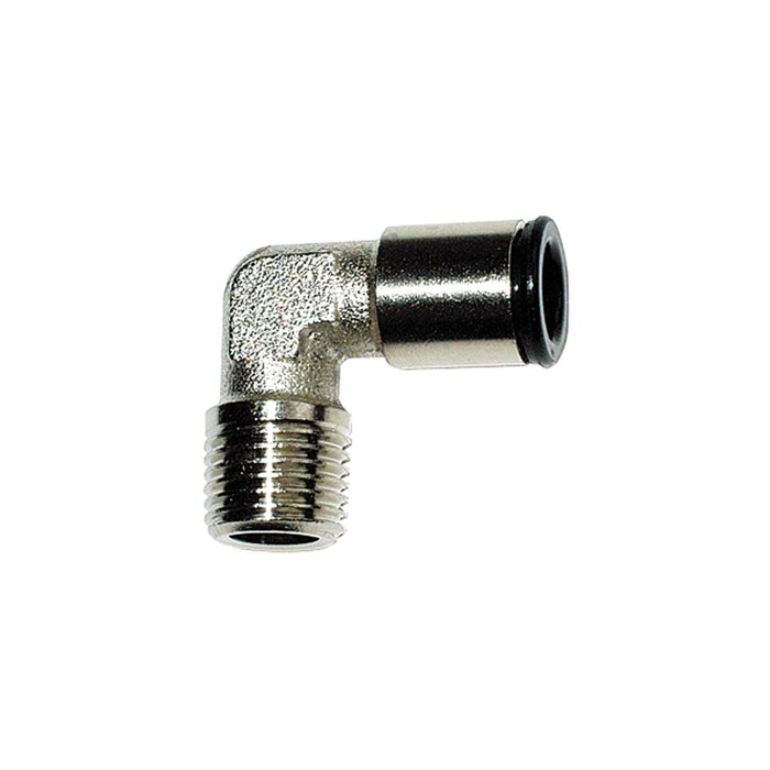 [116193] RIEGLER Angled screw-in fitting »value line«, R 1/4 o., for hose Ø 10 mm