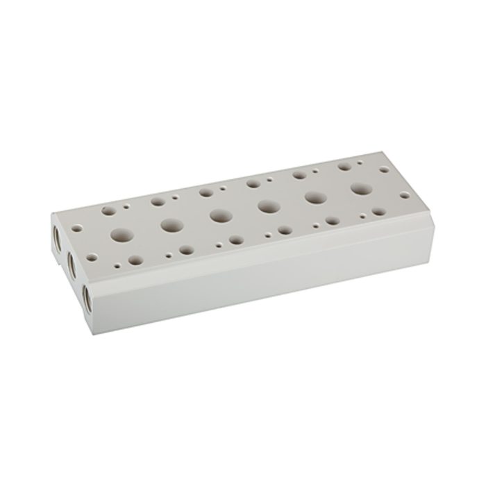 [116268] RIEGLER Multi-base plate, 5/2-5/3-way valves, 8 positions, G 1/8, G 1/4