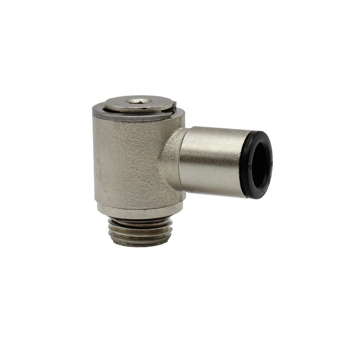 [116276] RIEGLER Angled pivot fitting »value line« rotating, G 1/4 o. for hose Ø 6