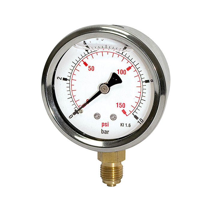 RIEGLER Glyzerinmano »pressure line«, G 1/4 unten, 0-6,0 bar/85 psi, Ø 63