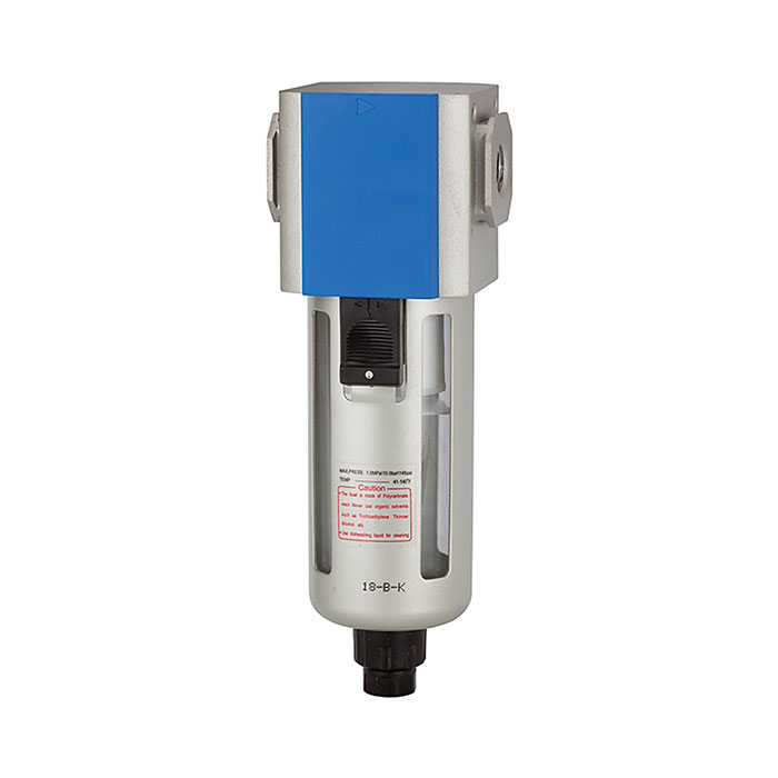 RIEGLER Filter »G«, PC-Beh., Schutzkorb, 5 µm, BG 300, G 1/4, Ablass: VA