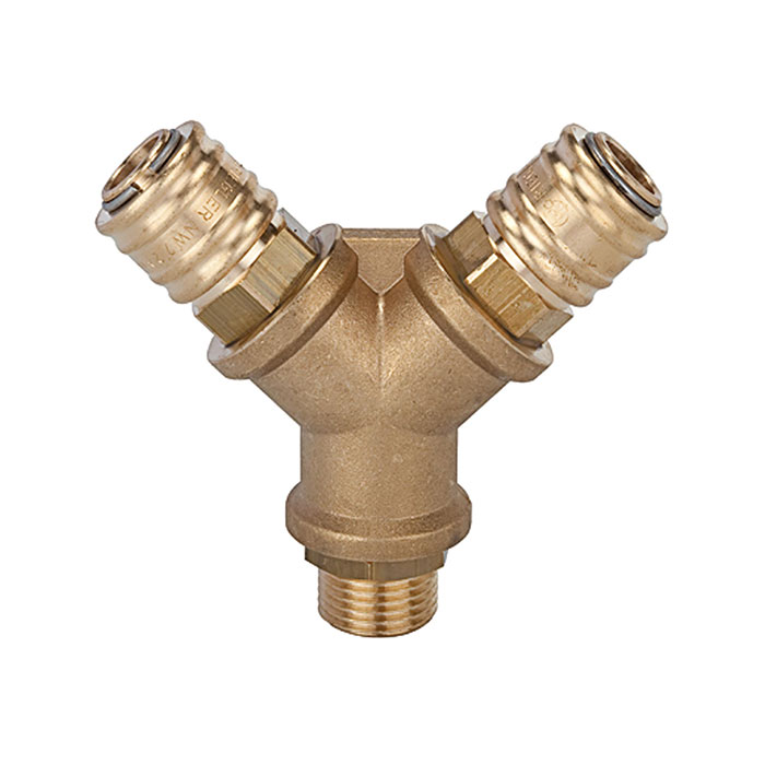 RIEGLER Distributor, 2 quick-connect coupl. I.D. 7.2, G 3/8 ET, »R26EMS«