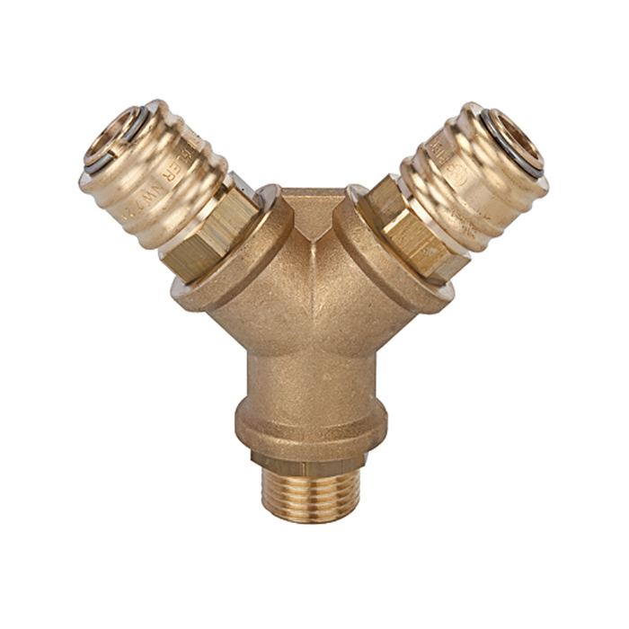 [117925] RIEGLER Distributor, 2 quick-connect coupl. I.D. 7.2, G 3/8 ET, »R26EMS«