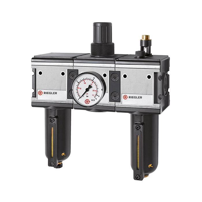 RIEGLER Service unit 3-part »multifix«, Metal container, Size 4, G 3/4