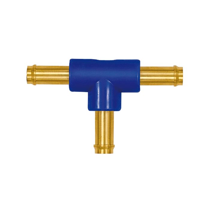 [133412] RIEGLER T-hose fitting supports, for hose I.D. 6 mm, brass and POM