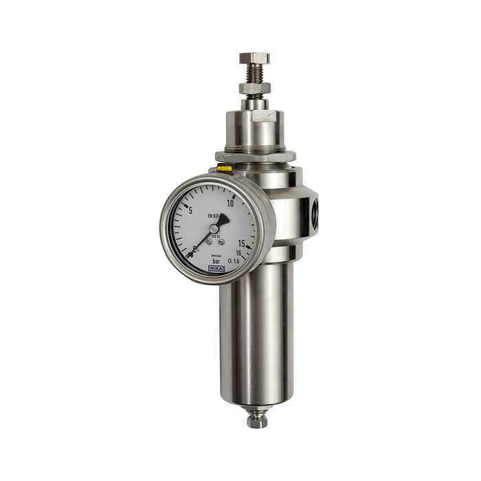 [133542] RIEGLER Stainless steel filter regulator, 1.4401, G 3/8, 1.7 - 17.5 bar