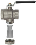 RIEGLER Ball valve with integrated strainer, nickel-plated brass, G 3/4