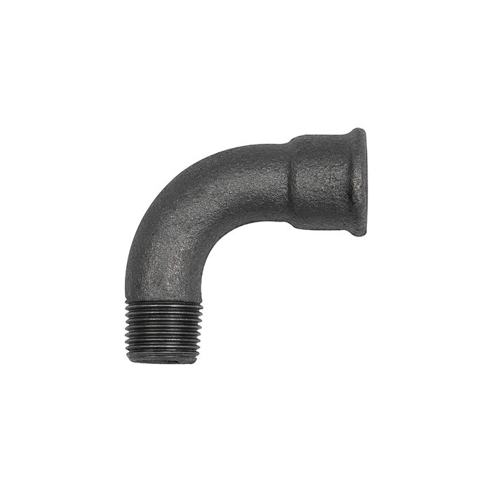 [133573] RIEGLER Bogen 1, 90°, lang, Rp 3/8 i., R 3/8 a., Temperguss schwarz