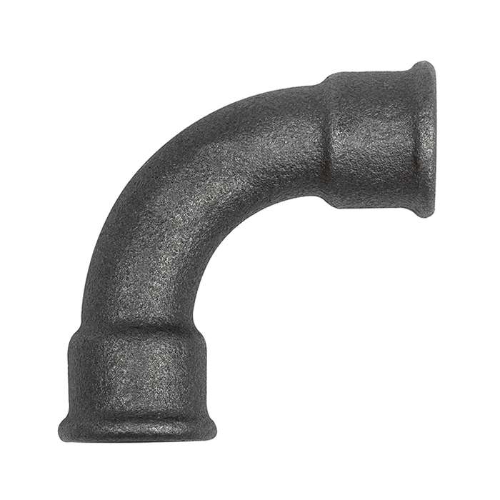 [133587] RIEGLER Bogen 2, 90°, lang, Rp 1/4 i., Rp 1/4 i., Temperguss schwarz