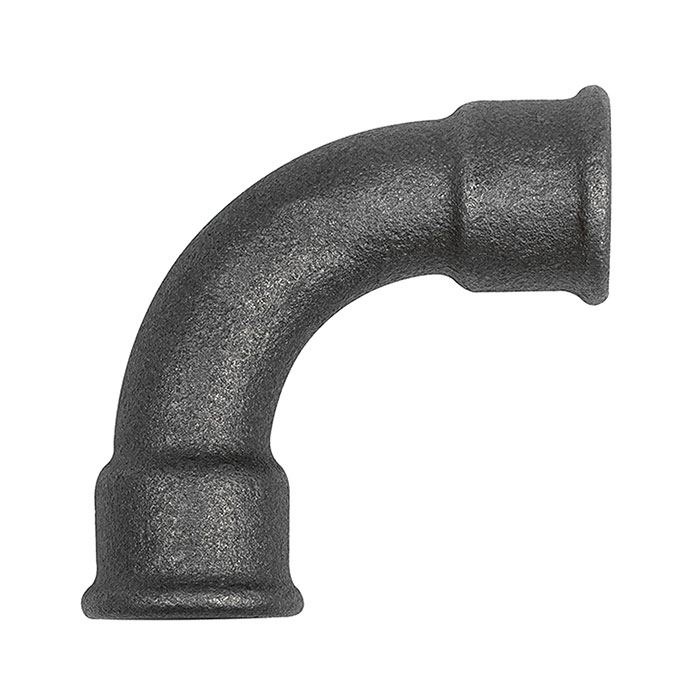 RIEGLER Elbow 2 90° long Rp 1/2 IT,Rp 1/2 IT black malleable iron fitting