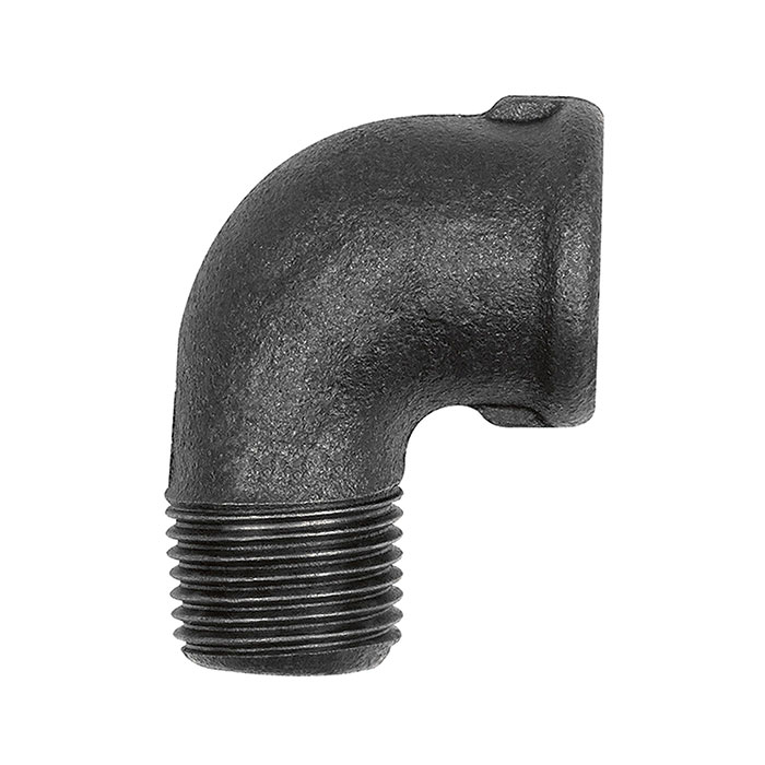 [133631] RIEGLER Bracket 92, 90° Rp 1/2 IT, R 1/2 ET, black malleable iron fitting