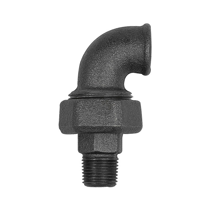RIEGLER Verschr. Bogen 97, flachdicht., Rp 1 1/2, R 1 1/2, Temperg. schw.