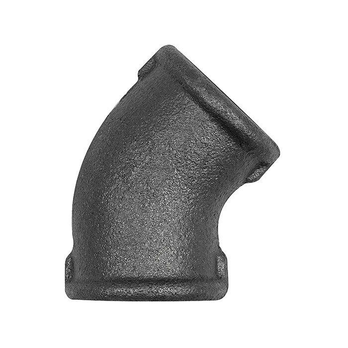 RIEGLER Bracket 120, 45° Rp 3/8 IT,Rp 3/8 IT black malleable iron fitting