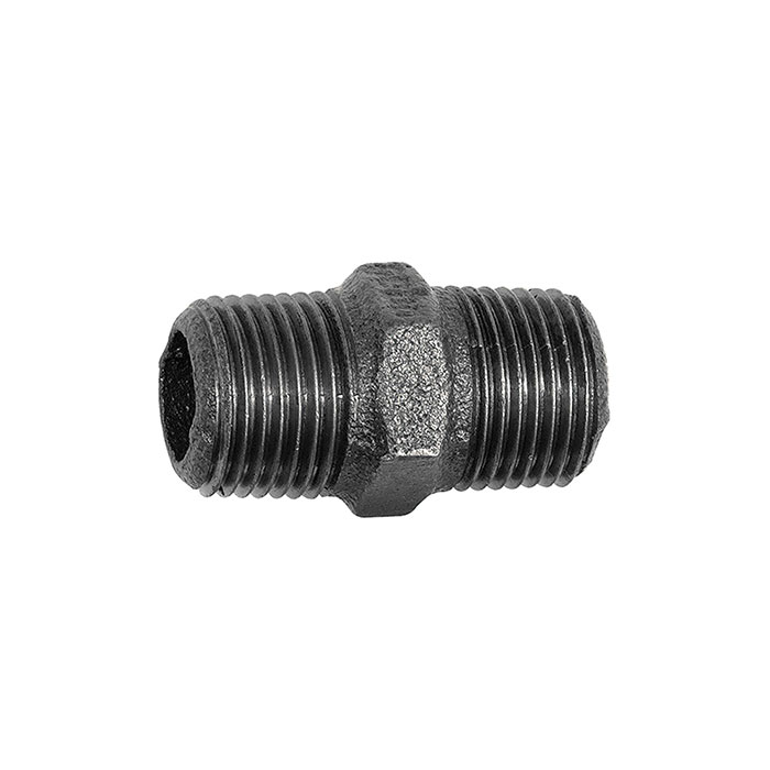 RIEGLER Doppelgewindenippel 280, R 1 a., R 1 a., Temperguss schwarz