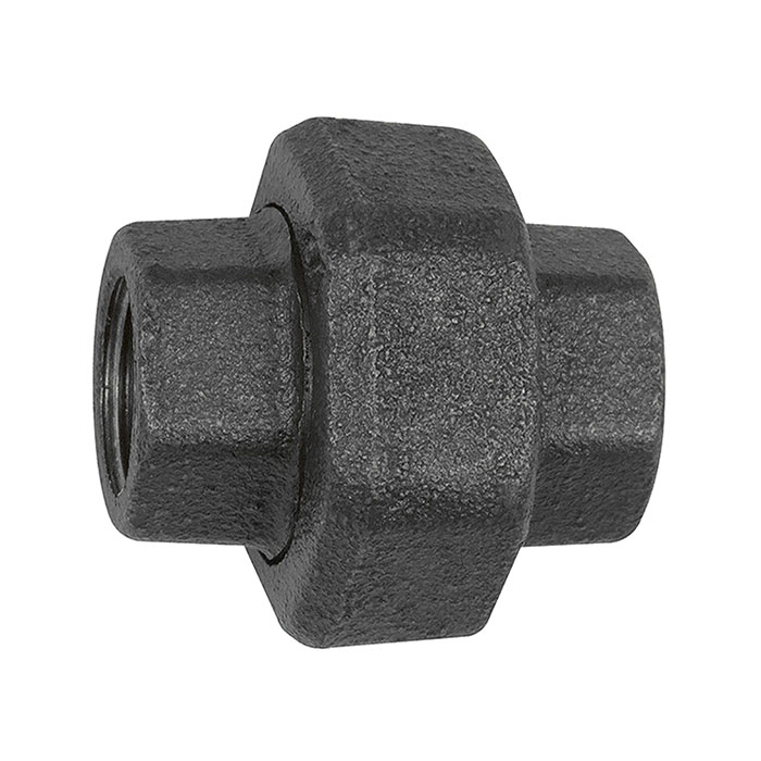 RIEGLER Verschraubung 330, flachdichtend, Rp 3/8, Rp 3/8, Temperg. schw.
