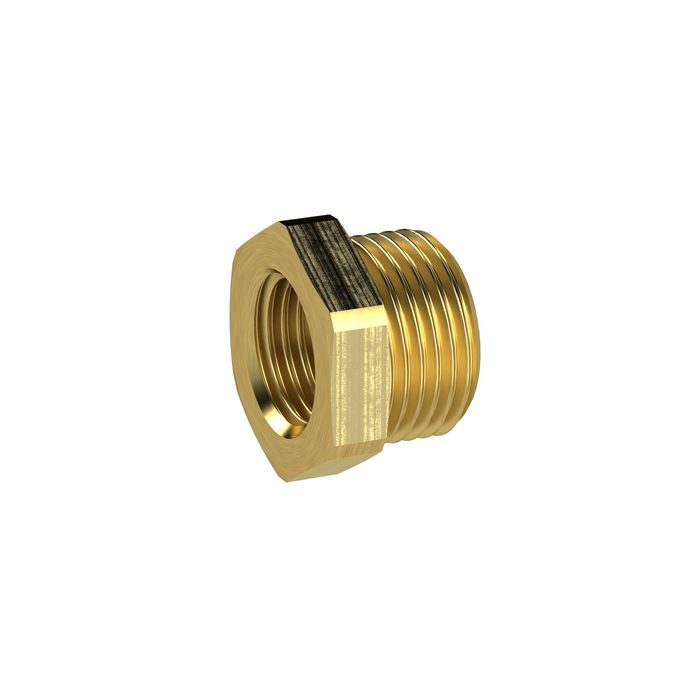 [134441] RIEGLER Reducing nipple, short, G 1/4 ET, G 1/8 IT, AF 17, Brass