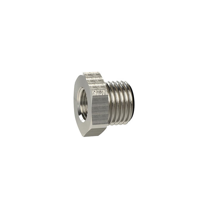 RIEGLER Reduziernippel kurz, G 1 1/4 a., G 1 i., SW 50, Messing vern.