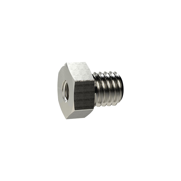RIEGLER Reduziernippel kurz, G 1/8 a., M5 i., SW 14, Messing vern.