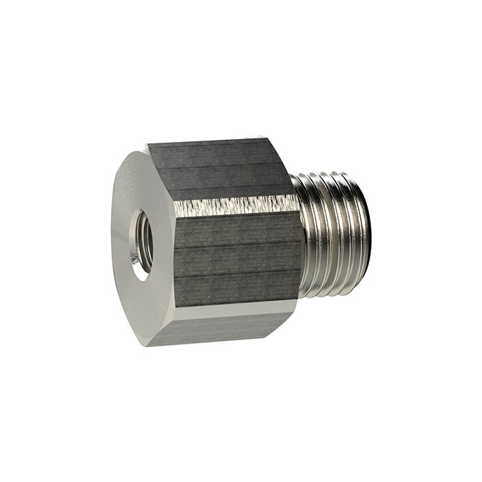 RIEGLER Reducing nipple long, G 1/8 o., M5 i., Nickel-plated brass