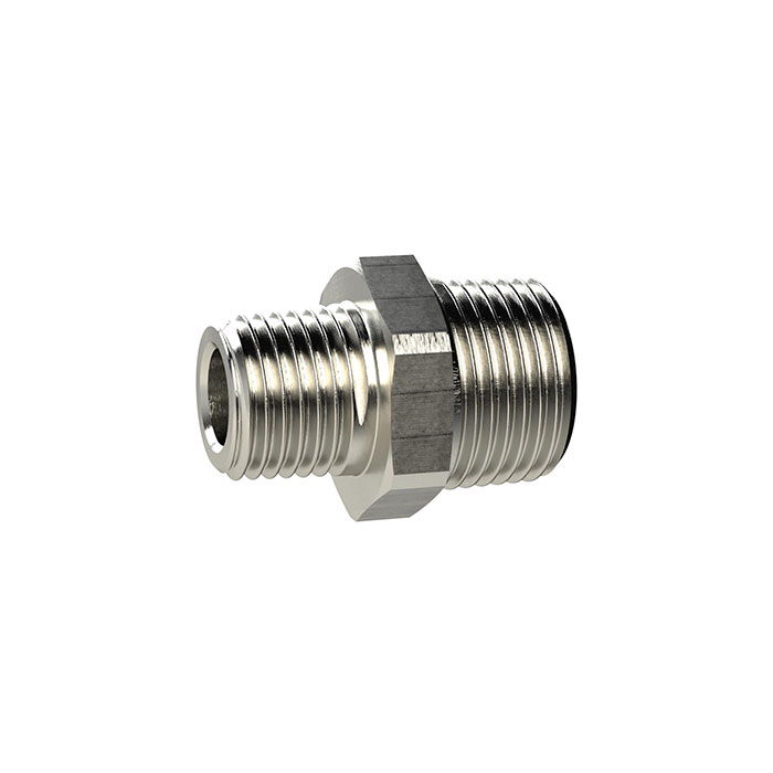 RIEGLER Double threaded nipple R 1 1/4 o., R 1 1/4 o. nickel-plated brass