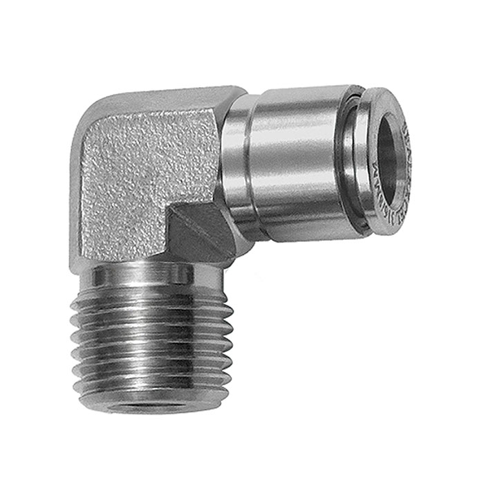 RIEGLER Push-in L-fitting R 1/2 o., for hose exterior Ø 10, ES 1.4404