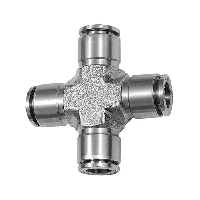 [135279] RIEGLER Push-in X-connector, for hose exterior Ø 10, Stainless steel