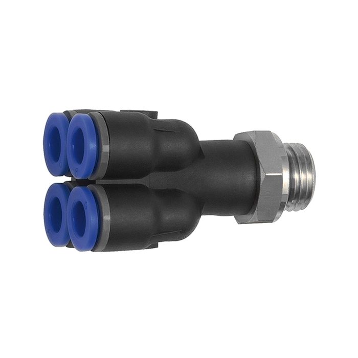 [135720] RIEGLER Multi-distributor »Blue Series«, 4-fold, rotating, M5 o.