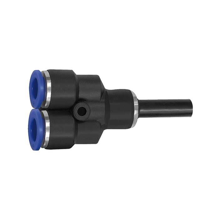 [135773] RIEGLER Push-in Y-connector, Plug nipple 10 mm »Blue Series«, reducing