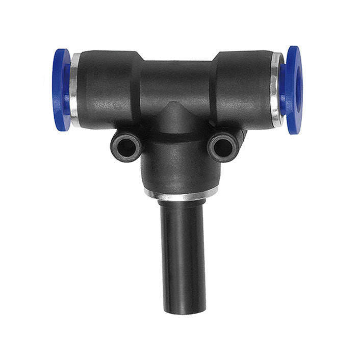 RIEGLER Push-in T-connector, Plug nipple 10 mm »Blue Series«, hose Ø 6