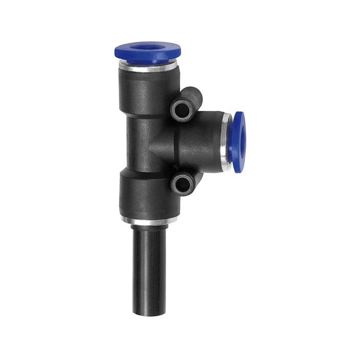 [135797] RIEGLER Push-in T-connector, Plug nipple 10 mm »Blue Series«, hose Ø 6