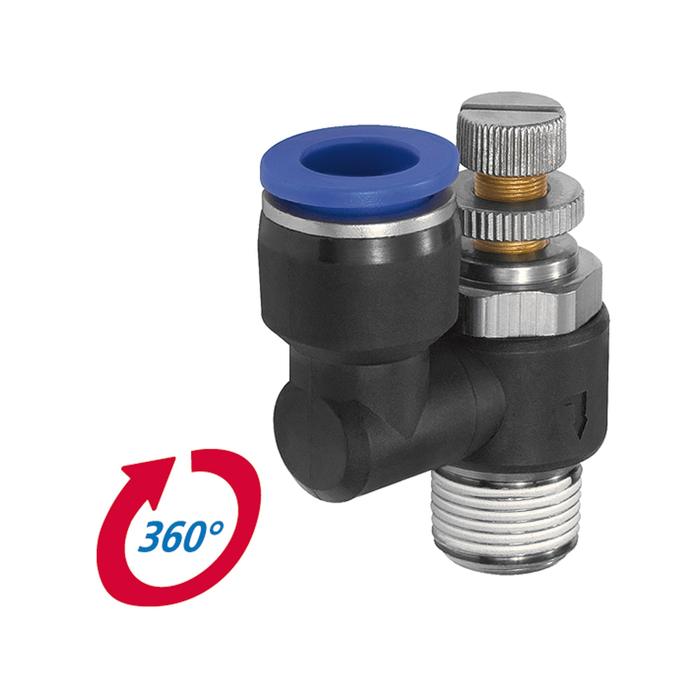 [136028] RIEGLER Throttle check valve »Blue Series«, Discharge throttle, R 1/4 o.