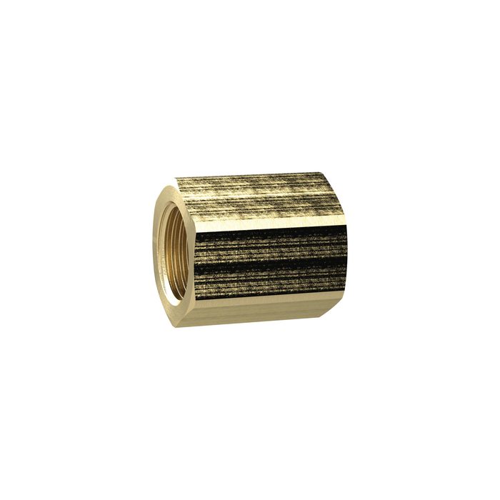 [136134] RIEGLER Bushing, exterior hexagonal, reducing, G 1/4 i., G 3/8 i., Brass