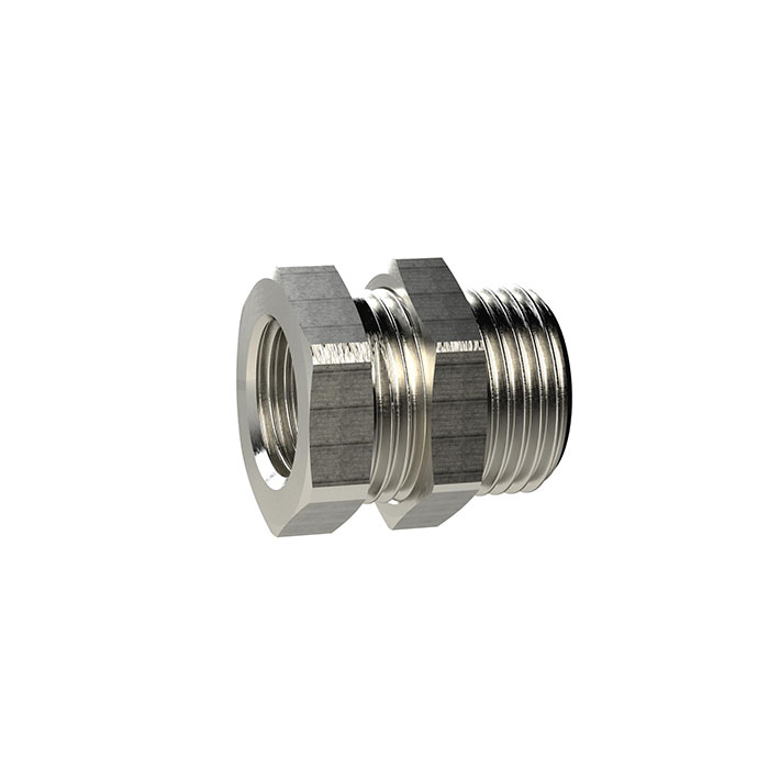 [136682] RIEGLER Bulkhead fitting, G 1/8 o., M5 i., nickel-plated brass